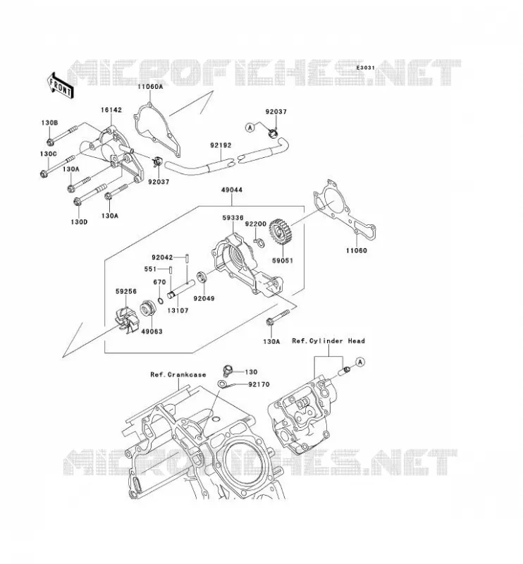 POMPE &Agrave; EAU Kawasaki SSV 620 2013 MULE 4010 4X4  KAF620MDF