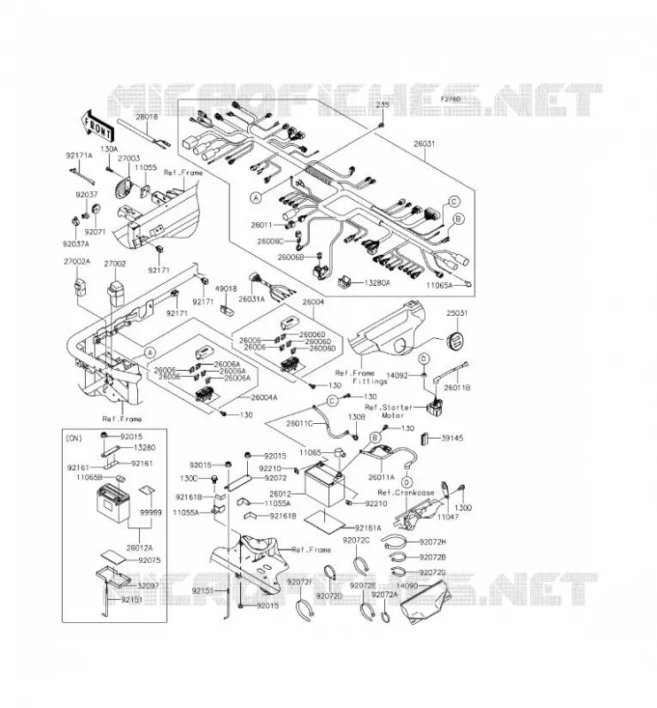 CHASSIS EQUIPMENT ELECTRIQUE Kawasaki SSV 620 2015 MULE 4010 4X4  KAF620MFF