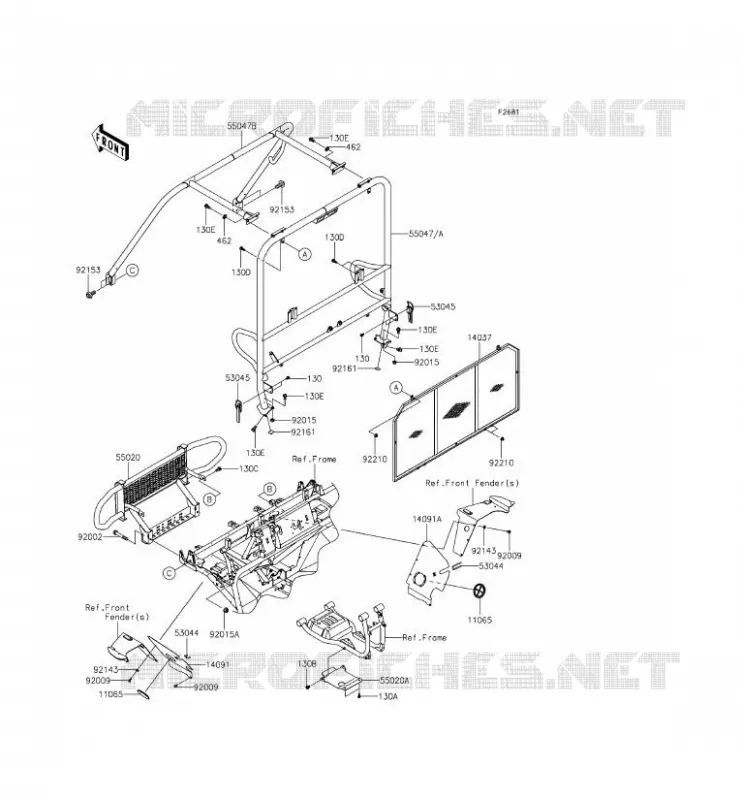 PROTECTION/CHASSIS CAB Kawasaki SSV 620 2015 MULE 4010 4X4  KAF620MFF