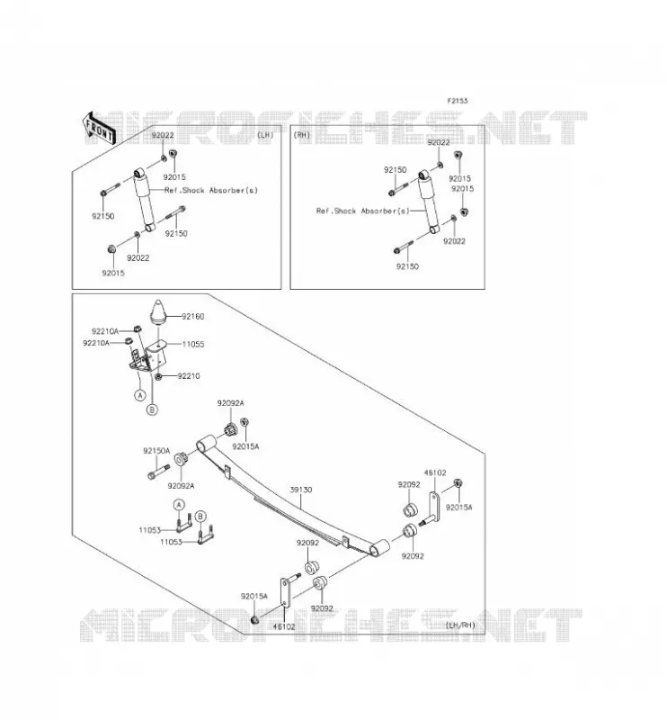 SUSPENSION ARRI&Egrave;RE Kawasaki SSV 620 2015 MULE 4010 4X4  KAF620MFF