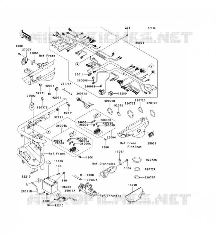 CHASSIS EQUIPMENT ELECTRIQUE Kawasaki SSV 620 2009 MULE 4010 4X4  KAF620N9F
