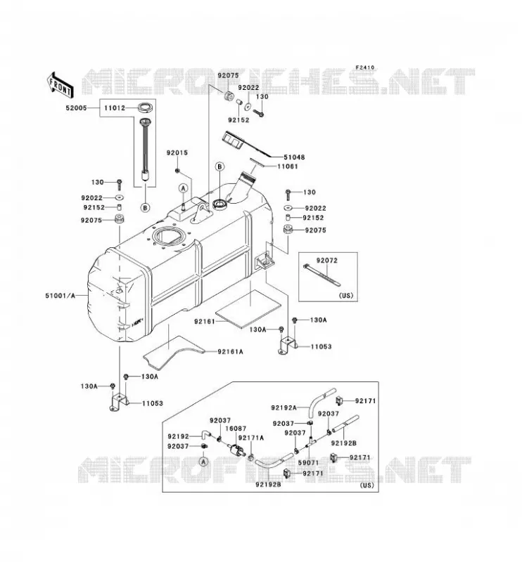 RESERVOIR CARBURANT Kawasaki SSV 620 2009 MULE 4000  KAF620P9F