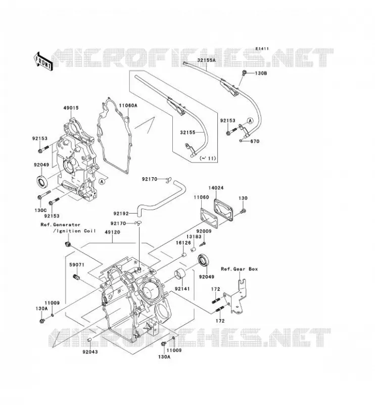 CARTER MOTEUR(S) Kawasaki SSV 620 2009 MULE 4000  KAF620P9F