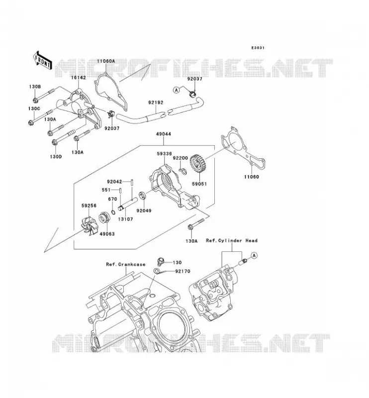 POMPE &Agrave; EAU Kawasaki SSV 620 2010 MULE 4000  KAF620PAF