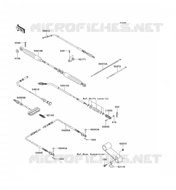 CABLES Kawasaki SSV 620 2011 MULE 4000  KAF620PBF