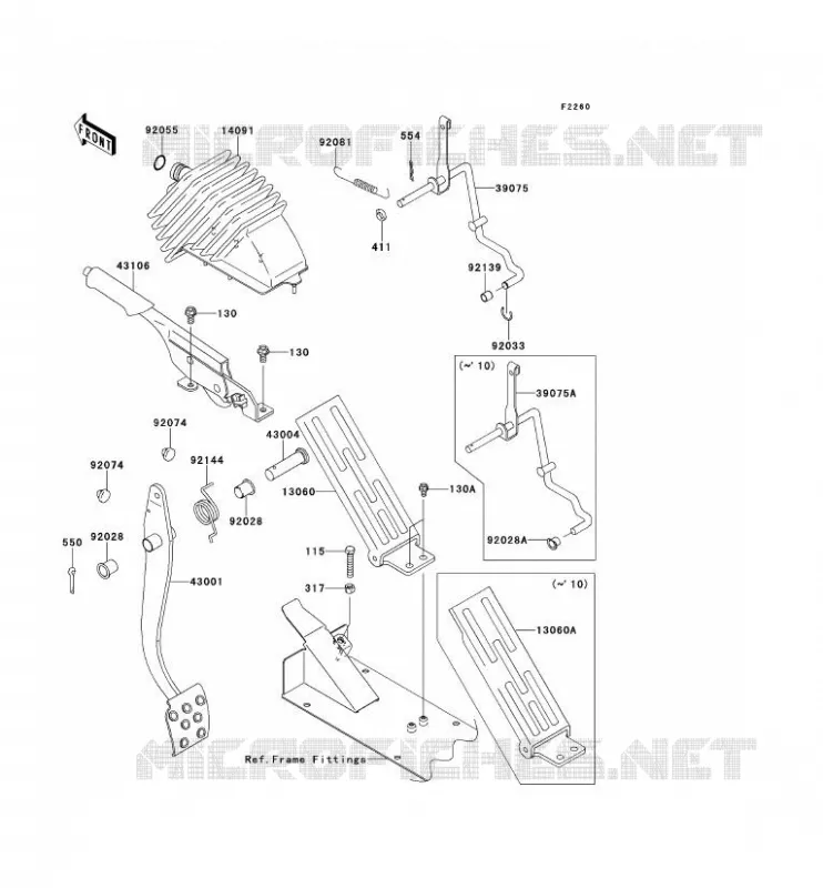PEDALE DE FREIN/LEVIER ACCELERATEUR Kawasaki SSV 620 2011 MULE 4000  KAF620PBF