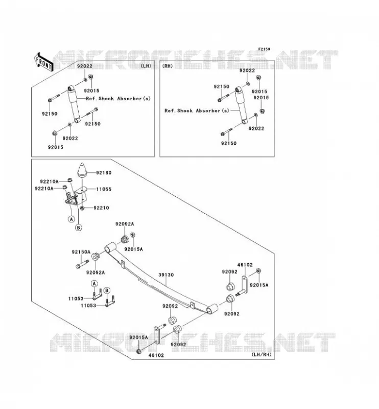 SUSPENSION ARRI&Egrave;RE Kawasaki SSV 620 2011 MULE 4000  KAF620PBF