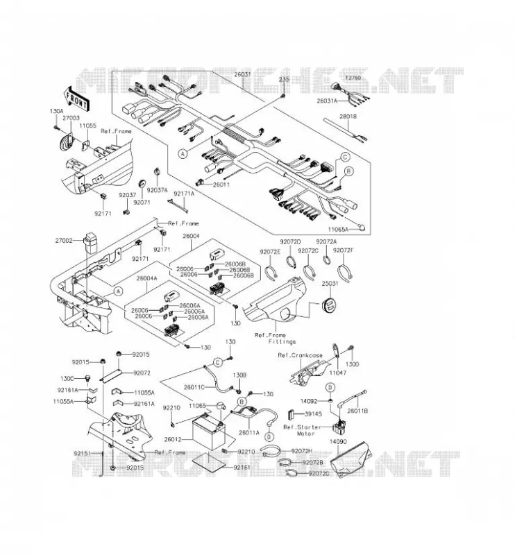 CHASSIS EQUIPMENT ELECTRIQUE Kawasaki SSV 620 2014 MULE 4000  KAF620PEF