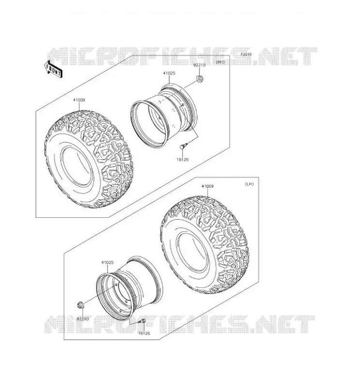 ROUE/PNEUS Kawasaki SSV 620 2014 MULE 4000  KAF620PEF