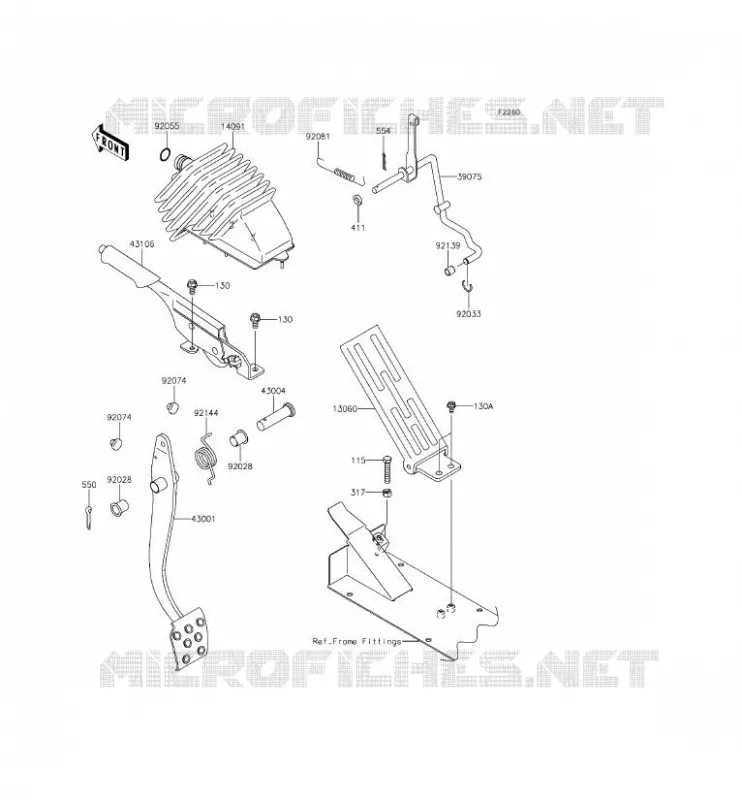 PEDALE DE FREIN/LEVIER ACCELERATEUR Kawasaki SSV 620 2014 MULE 4000  KAF620PEF