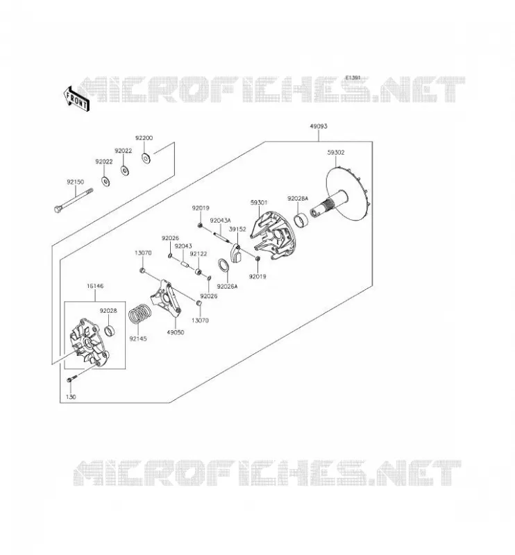 VARIATEUR Kawasaki SSV 620 2014 MULE 4000  KAF620PEF
