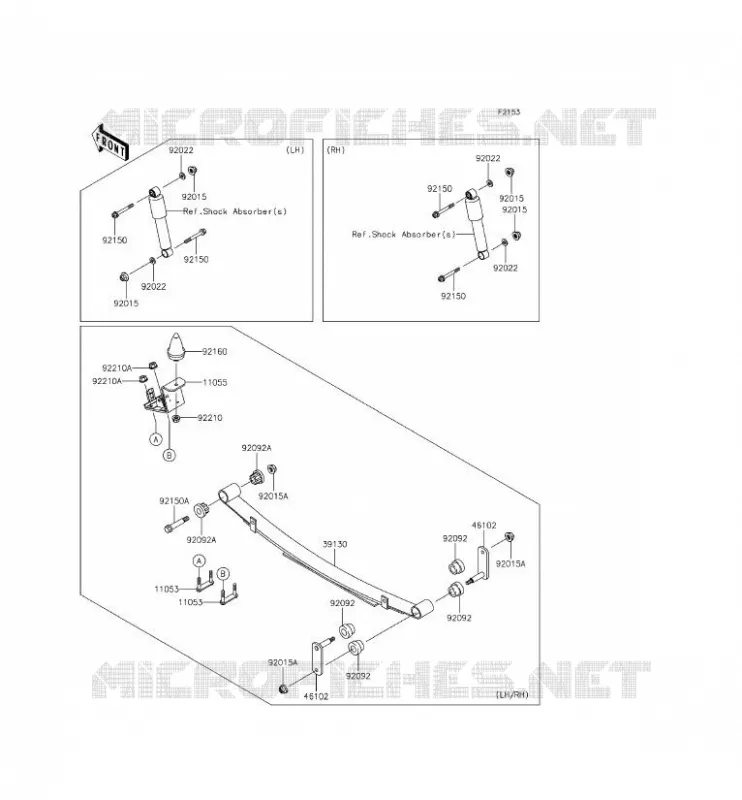 SUSPENSION ARRI&Egrave;RE Kawasaki SSV 620 2015 MULE 4000  KAF620PFF
