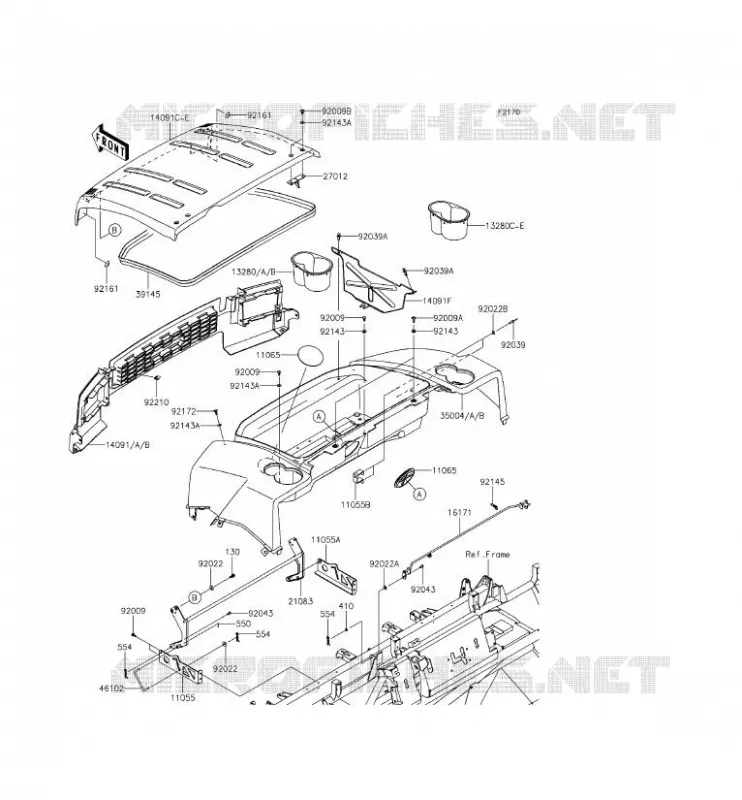 GARDE BOUE Kawasaki SSV 620 2015 MULE 4000  KAF620PFF