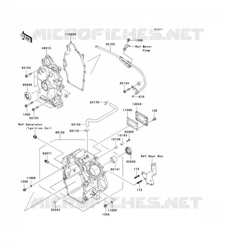 CARTER MOTEUR(S) Kawasaki SSV 620 2009 MULE 4010 TRANS 4X4  KAF620R9F