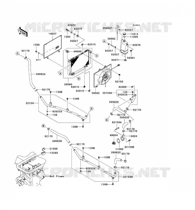 RADIATEUR Kawasaki SSV 620 2009 MULE 4010 TRANS 4X4  KAF620R9F