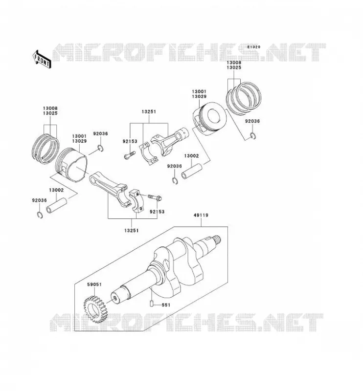 VILEBREQUIN/PISTON Kawasaki SSV 620 2009 MULE 4010 TRANS 4X4  KAF620R9F