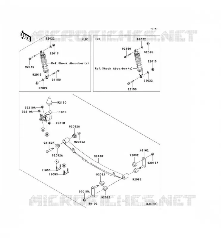 SUSPENSION ARRI&Egrave;RE Kawasaki SSV 620 2010 MULE 4010 TRANS 4X4  KAF620RAF
