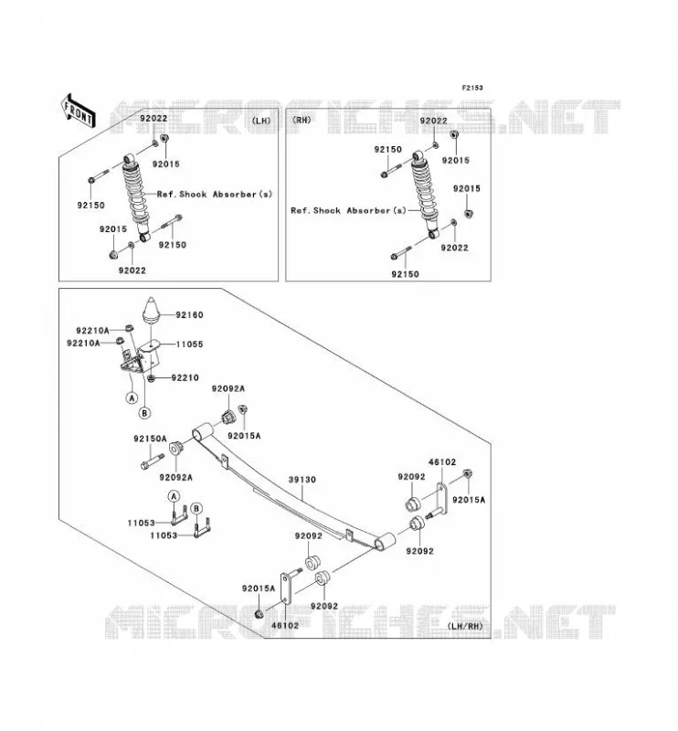 SUSPENSION ARRI&Egrave;RE Kawasaki SSV 620 2011 MULE 4010 TRANS 4X4  KAF620RBF