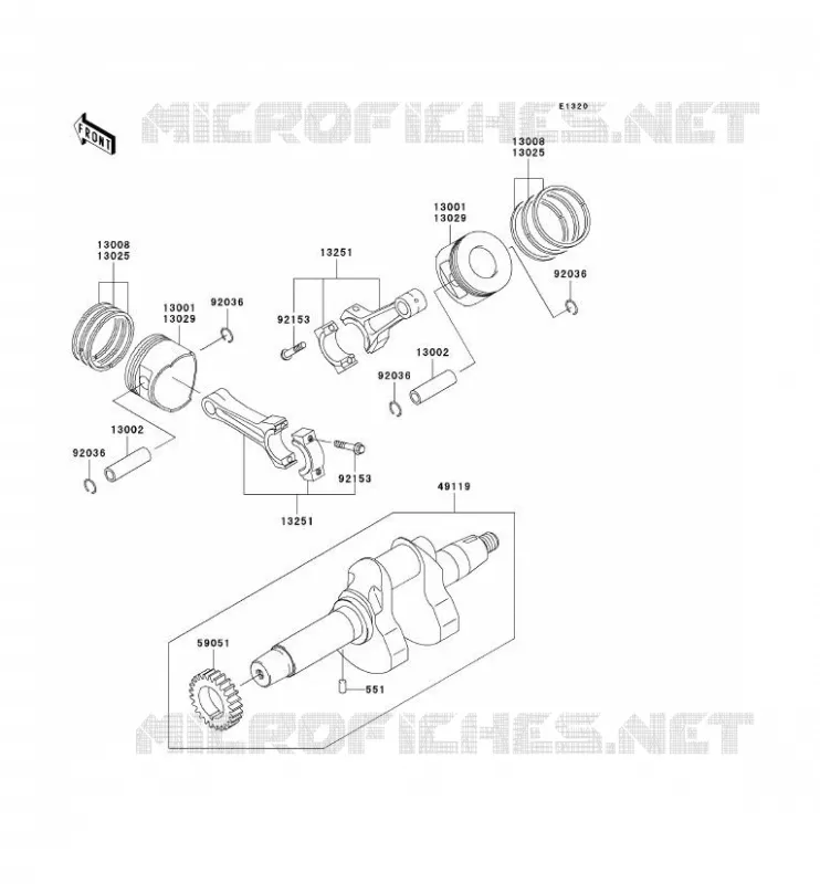 VILEBREQUIN/PISTON Kawasaki SSV 620 2011 MULE 4010 TRANS 4X4  KAF620RBF