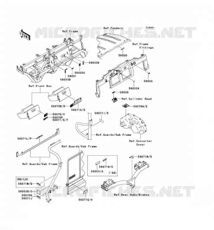 LABEL Kawasaki SSV 620 2011 MULE 4010 TRANS 4X4  KAF620RBFA