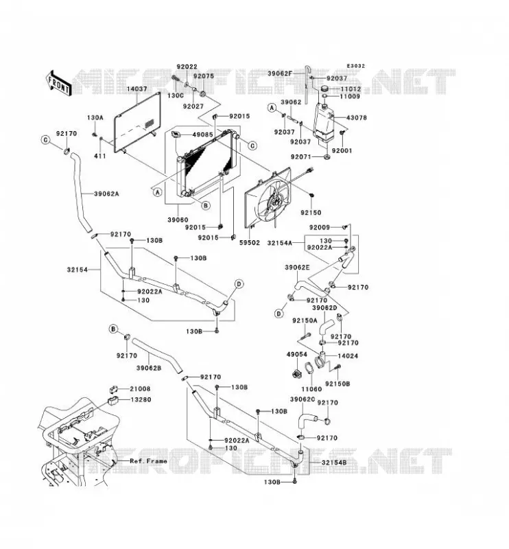 RADIATEUR Kawasaki SSV 620 2012 MULE 4010 TRANS 4X4  KAF620RCF