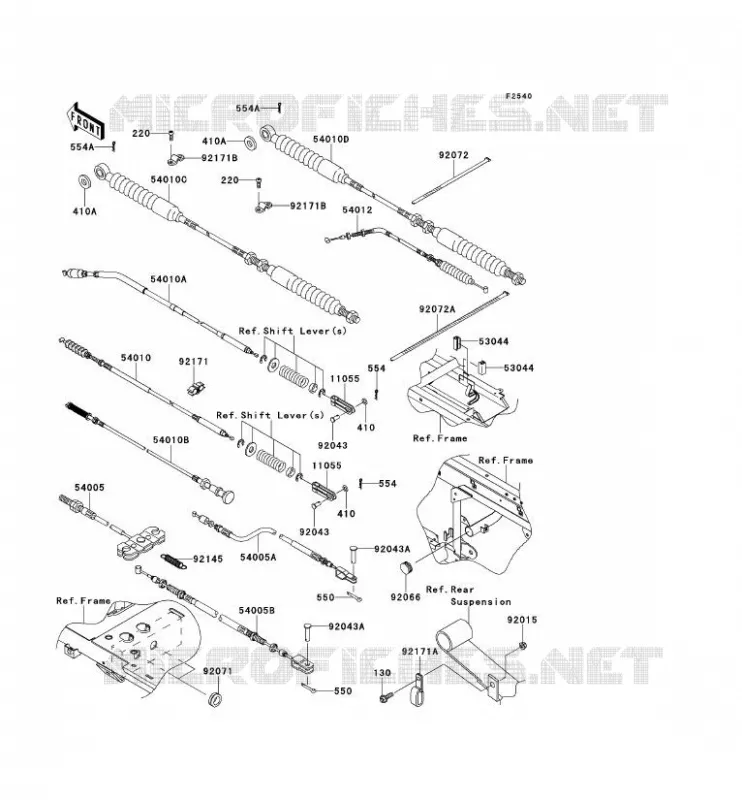 CABLES Kawasaki SSV 620 2012 MULE 4010 TRANS 4X4  KAF620RCFA