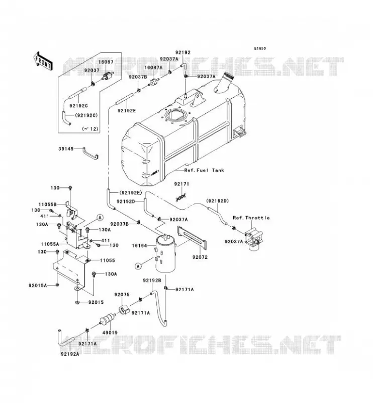 SYSTEME D'EVAPORATION CARBURANT Kawasaki SSV 620 2012 MULE 4010 TRANS 4X4  KAF620RCFA