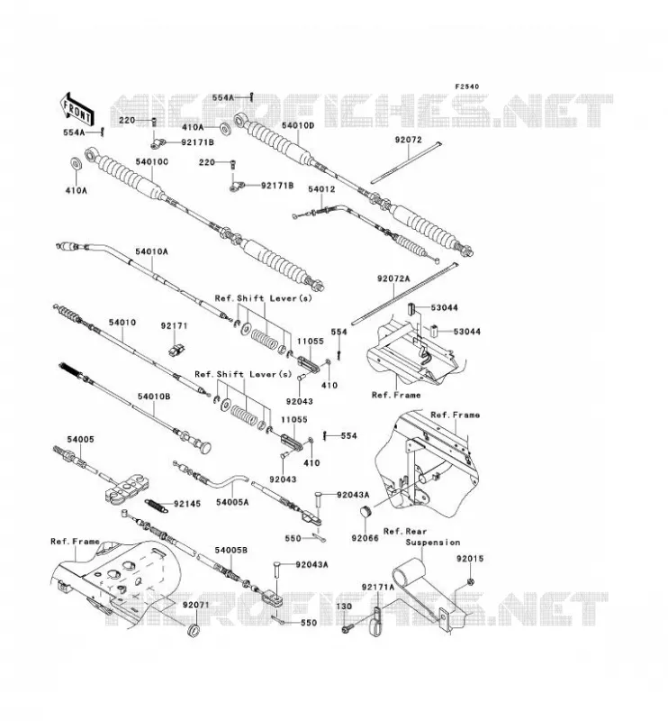 CABLES Kawasaki SSV 620 2013 MULE 4010 TRANS 4X4  KAF620RDF