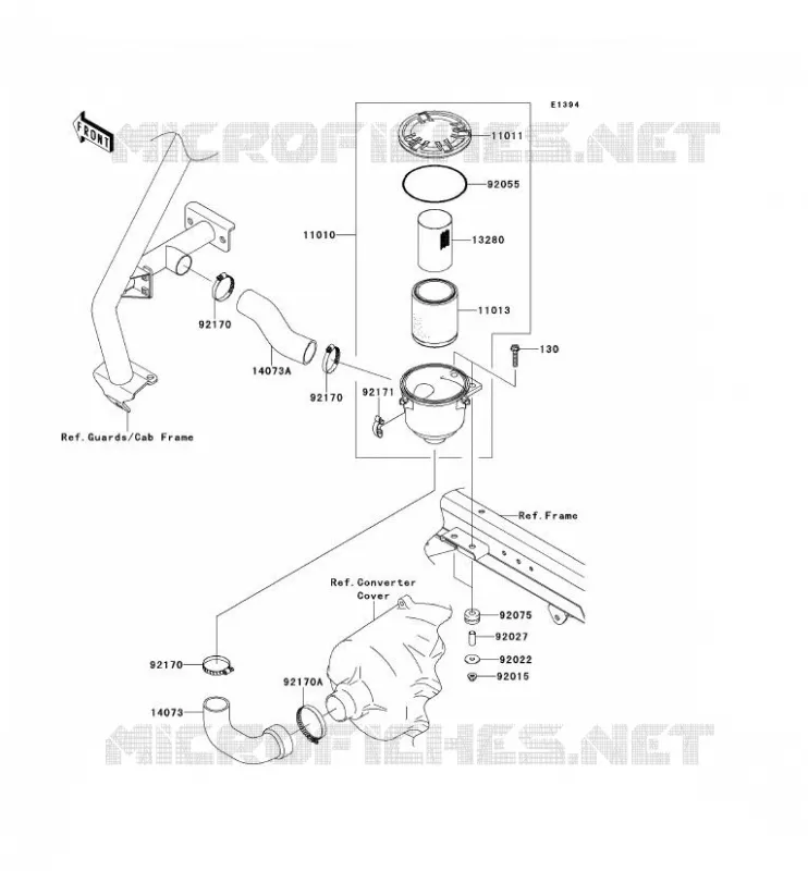 FILTRE A AIR - CONVERTISSEUR Kawasaki SSV 620 2013 MULE 4010 TRANS 4X4  KAF620RDF