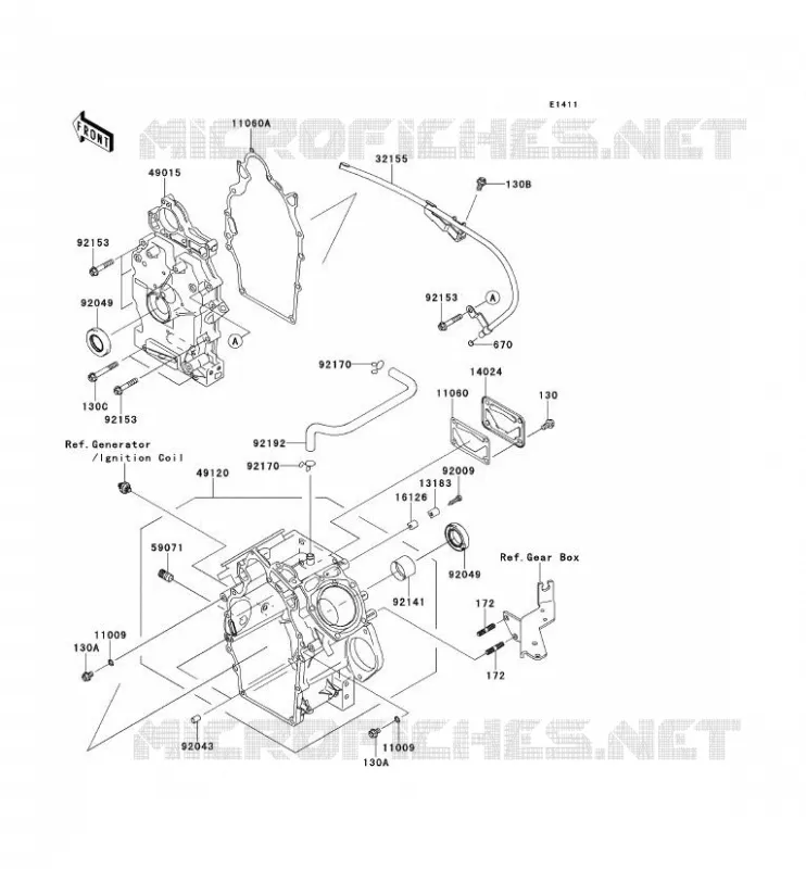 CARTER MOTEUR(S) Kawasaki SSV 620 2013 MULE 4010 TRANS 4X4  KAF620RDF