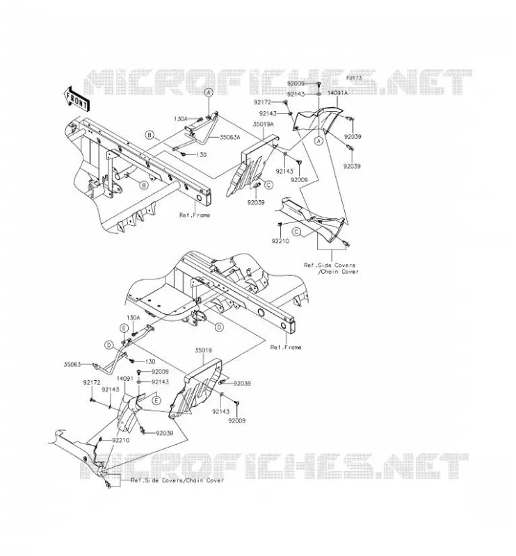BAVETTE Kawasaki SSV 620 2014 MULE 4010 TRANS 4X4  KAF620REF