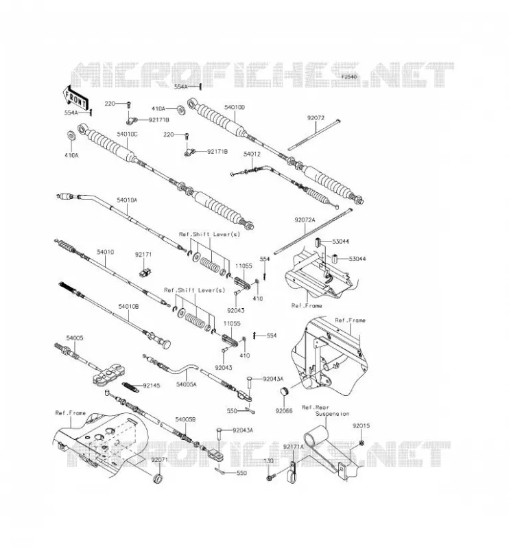 CABLES Kawasaki SSV 620 2014 MULE 4010 TRANS 4X4  KAF620REF