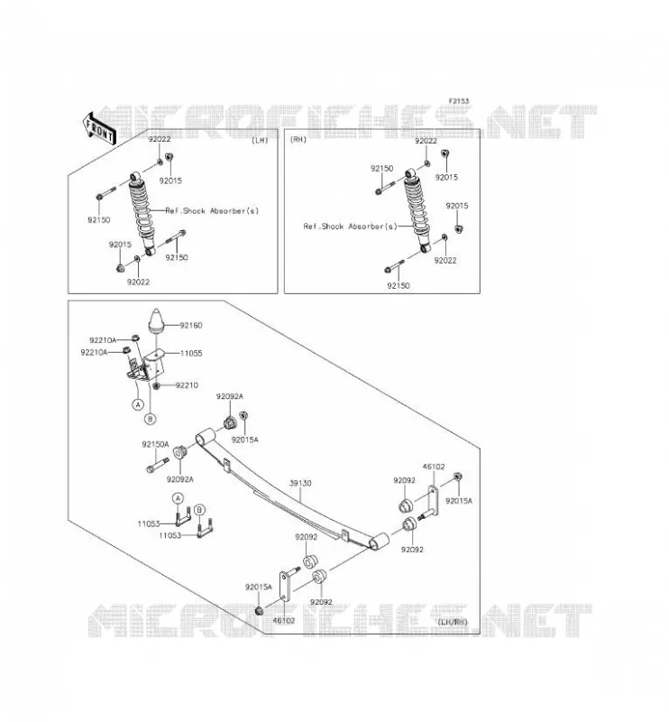 SUSPENSION ARRI&Egrave;RE Kawasaki SSV 620 2014 MULE 4010 TRANS 4X4  KAF620REF
