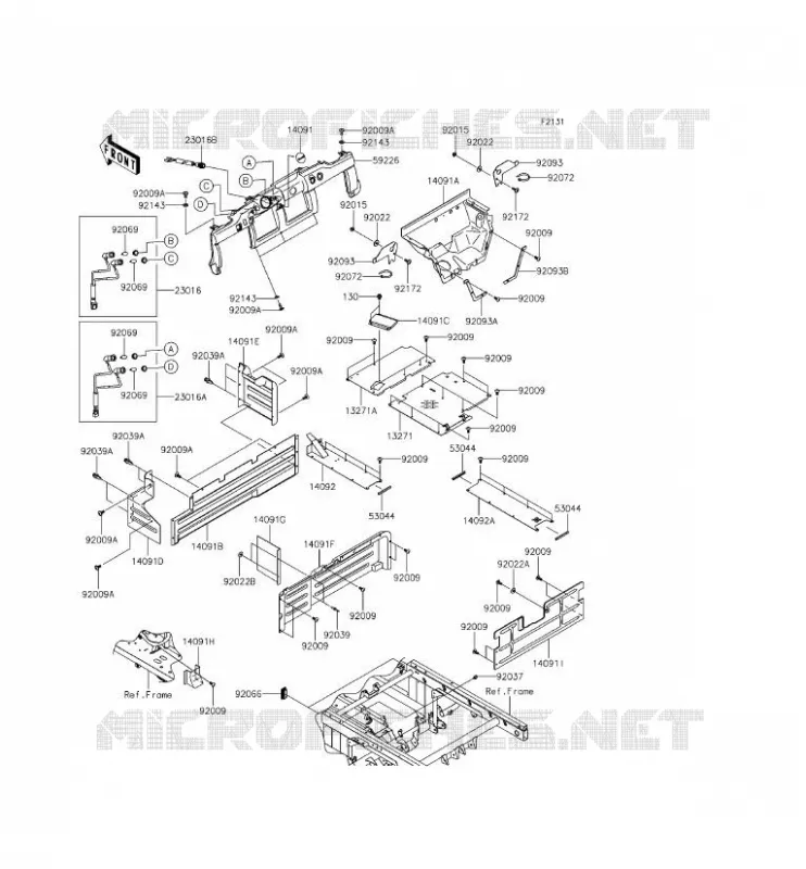 PIECE DE CADRE (COUVERTURE) Kawasaki SSV 620 2014 MULE 4010 TRANS 4X4  KAF620REFA