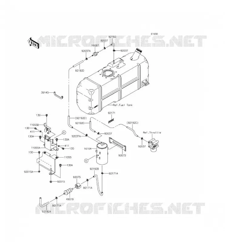 SYSTEME D'EVAPORATION CARBURANT Kawasaki SSV 620 2015 MULE 4010 TRANS 4X4  KAF620RFF