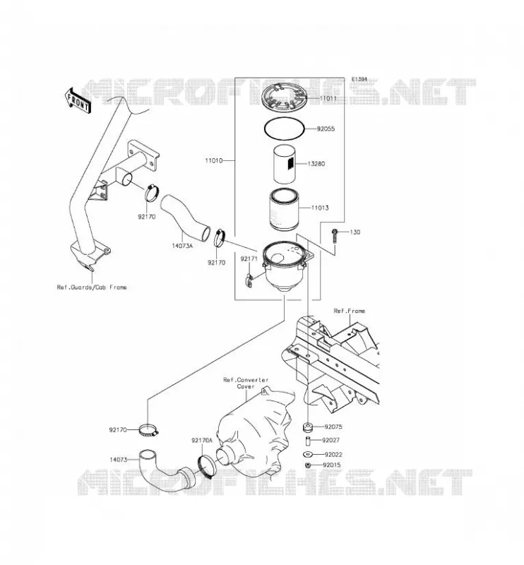 FILTRE A AIR - CONVERTISSEUR Kawasaki SSV 620 2016 MULE 4010 TRANS 4X4  KAF620RGF