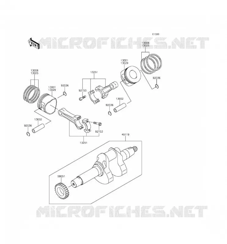 VILEBREQUIN/PISTON Kawasaki SSV 620 2016 MULE 4010 TRANS 4X4  KAF620RGF