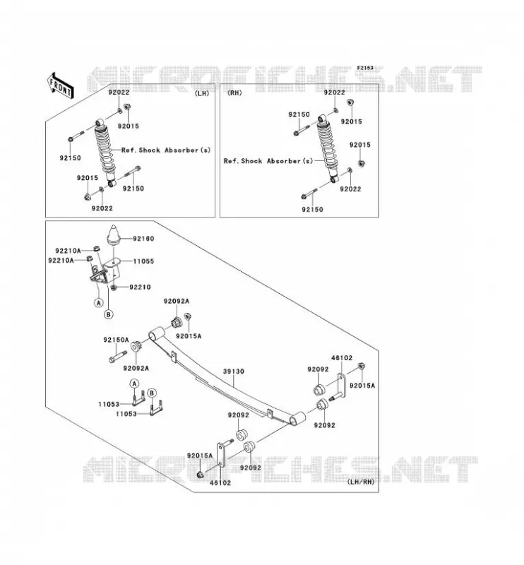 SUSPENSION ARRI&Egrave;RE Kawasaki SSV 620 2009 MULE 4010 TRANS 4X4  KAF620S9F
