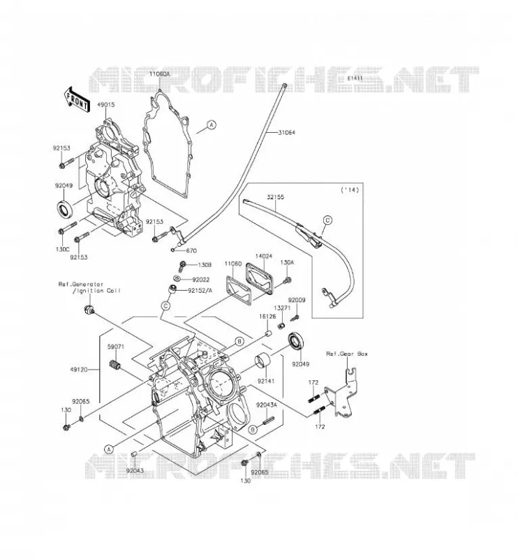 CARTER MOTEUR(S) Kawasaki SSV 620 2014 MULE 4010 TRANS 4X4  KAF620SEF