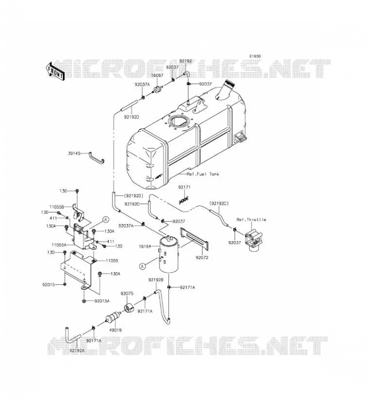 SYSTEME D'EVAPORATION CARBURANT Kawasaki SSV 620 2014 MULE 4010 TRANS 4X4  KAF620SEF