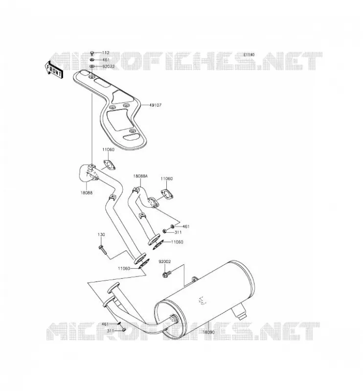 &Eacute;CHAPPEMENT Kawasaki SSV 620 2015 MULE 4010 TRANS 4X4  KAF620SFF