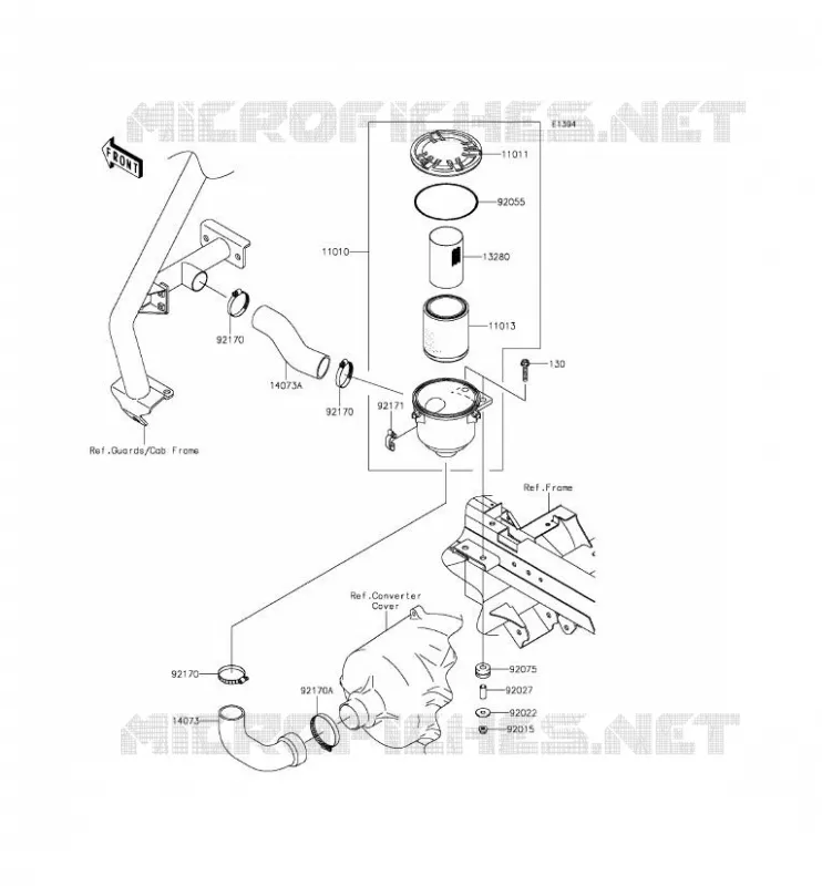 FILTRE A AIR - CONVERTISSEUR Kawasaki SSV 620 2015 MULE 4010 TRANS 4X4  KAF620SFF