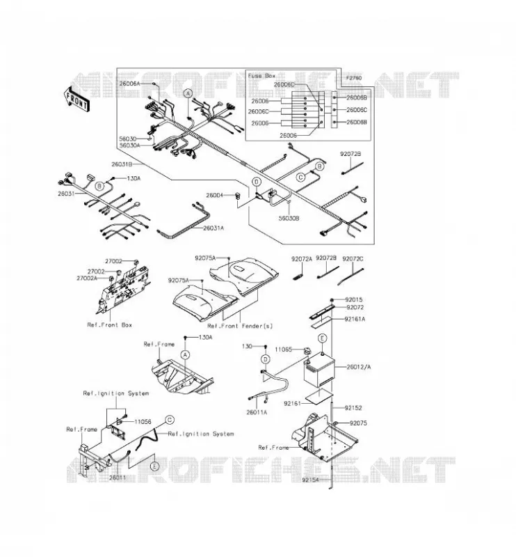 CHASSIS EQUIPMENT ELECTRIQUE Kawasaki SSV 820 2015 MULE PRO-FXT  KAF820AFF