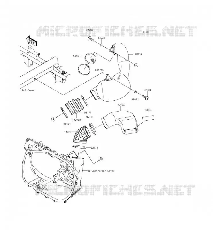 FILTRE A AIR - CONVERTISSEUR Kawasaki SSV 820 2015 MULE PRO-FXT  KAF820AFF