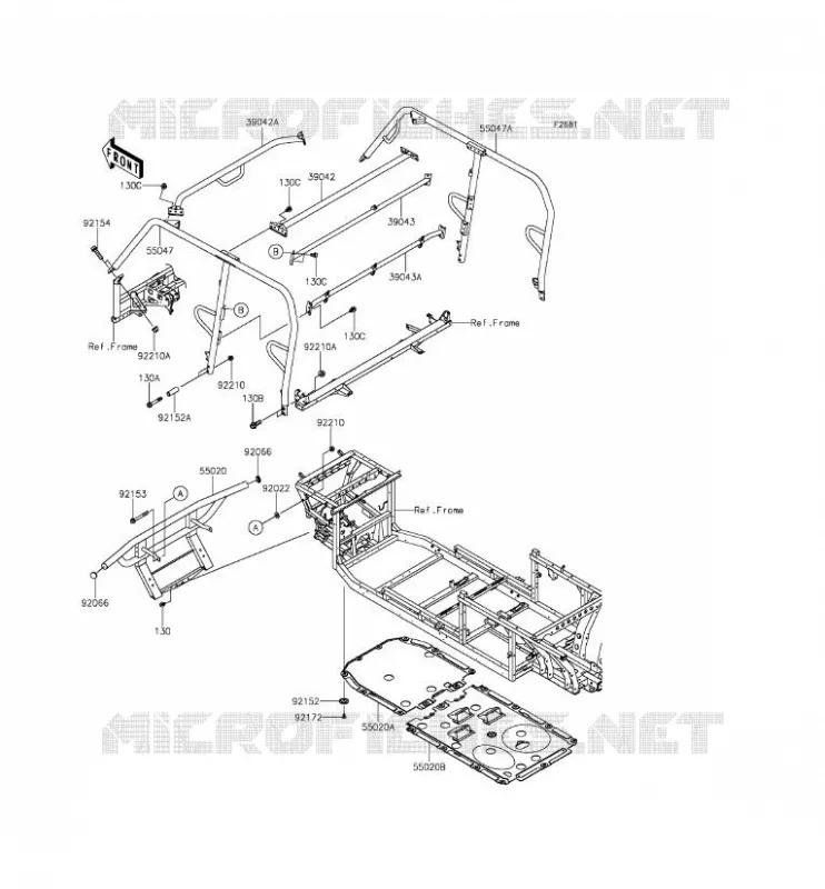 PROTECTION/CHASSIS CAB Kawasaki SSV 820 2015 MULE PRO-FXT  KAF820AFF