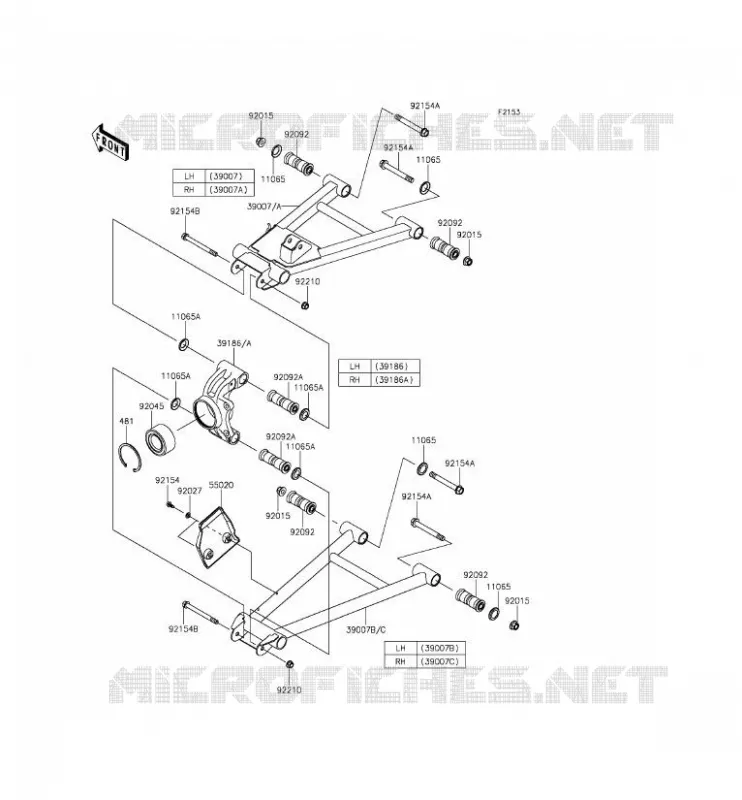 SUSPENSION ARRI&Egrave;RE Kawasaki SSV 820 2015 MULE PRO-FXT  KAF820AFF