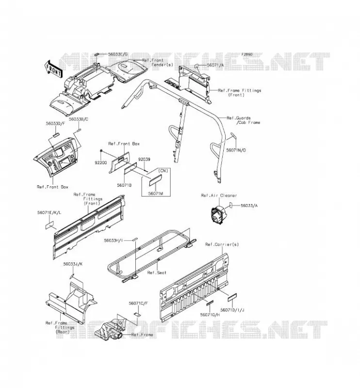 LABEL Kawasaki SSV 820 2015 MULE PRO-FXT  KAF820BFF