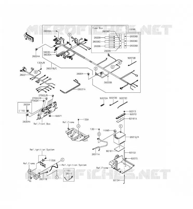 CHASSIS EQUIPMENT ELECTRIQUE Kawasaki SSV 820 2015 MULE PRO-FXT  KAF820CFF