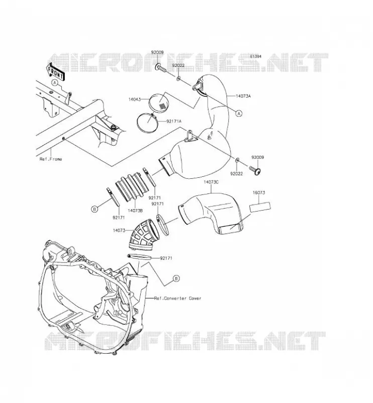 FILTRE A AIR - CONVERTISSEUR Kawasaki SSV 820 2015 MULE PRO-FXT  KAF820CFF