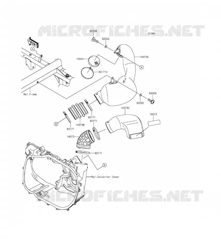 FILTRE A AIR - CONVERTISSEUR Kawasaki SSV 820 2016 MULE PRO-FXT  KAF820CGF